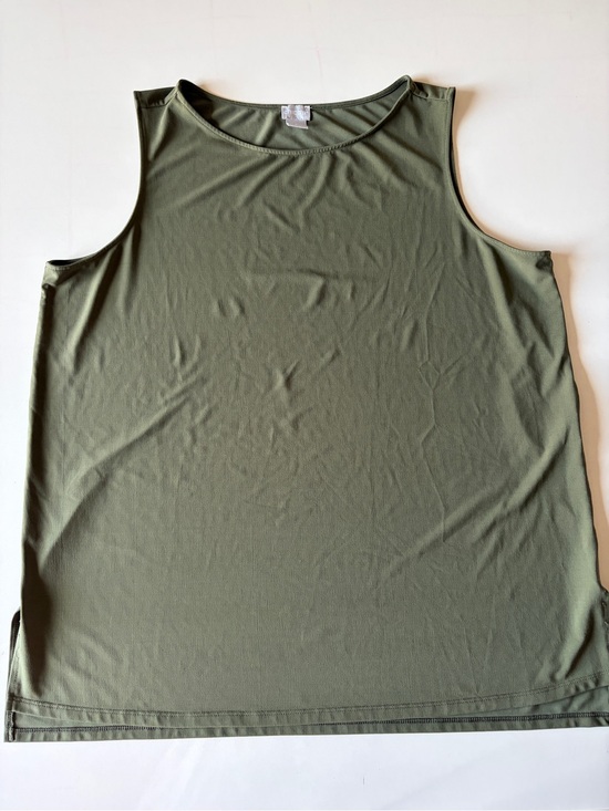 Chico's Tops - Chicos dark green size 3 women’s XL sleeveless blouse tank top side slit stretch